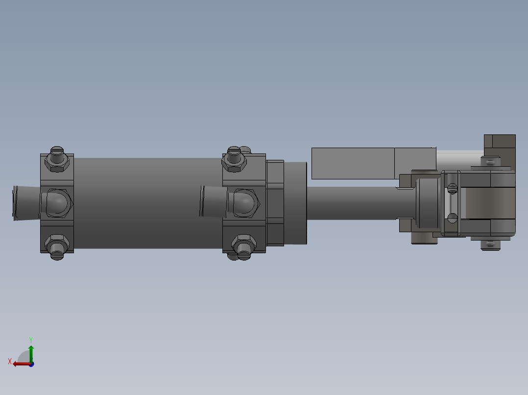 基于连杆原理的压紧机构后视图