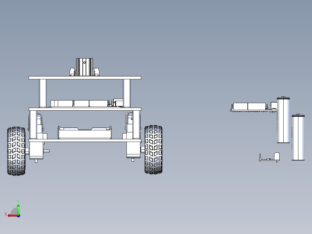 两轮自平衡机器人后视图