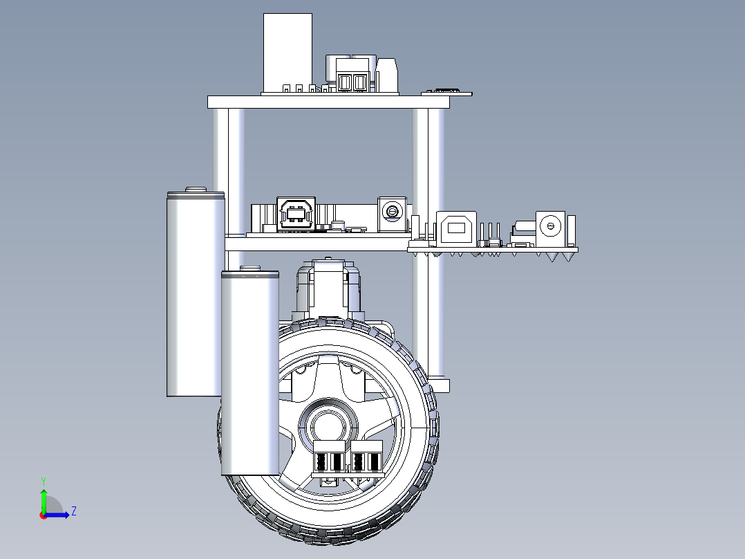 两轮自平衡机器人左视图