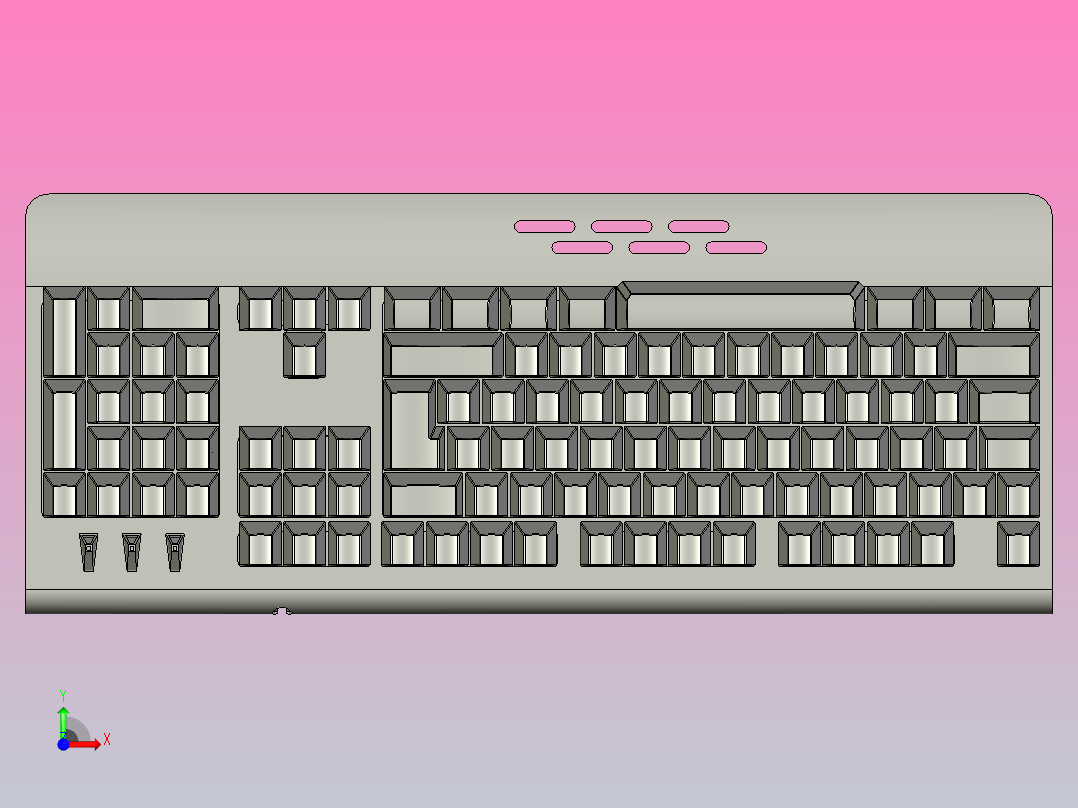 红宝石烈焰3色背光游戏键盘11前视图