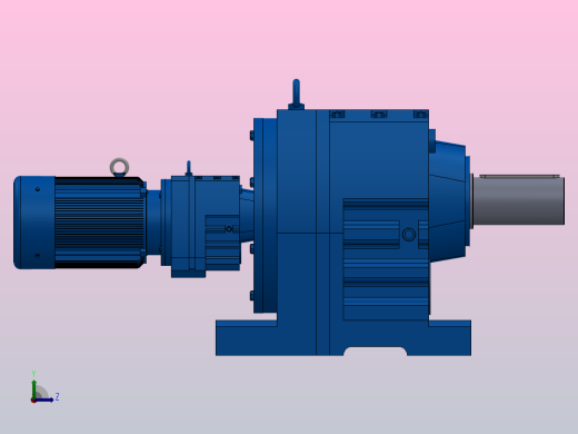 R147R77底脚轴伸式安装组合型斜齿轮减速机R147R77-Y2.2-4P-100-M1-0°左视缩略图