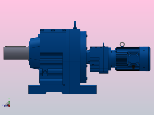 R147R77底脚轴伸式安装组合型斜齿轮减速机R147R77-Y2.2-4P-100-M1-0°右视缩略图