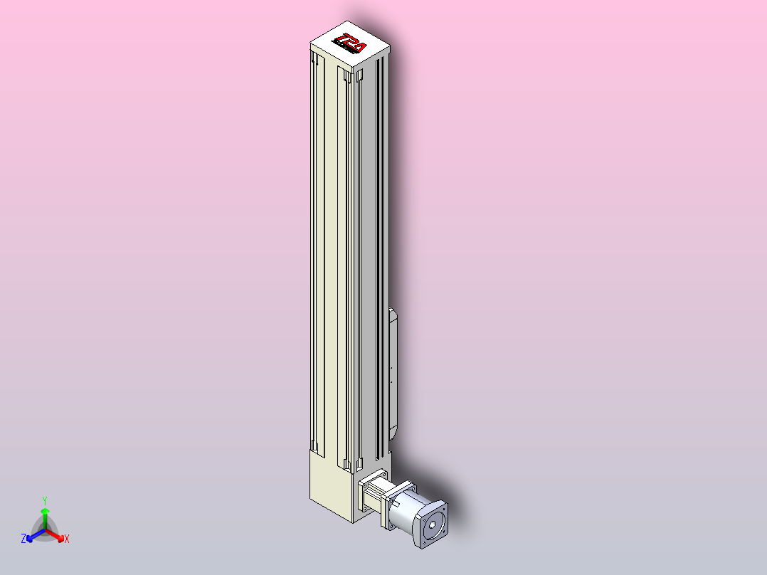 伺服电机集成皮带传动直线执行器TPA-OCB-140-256-L550-DL-J90-N3正等轴测图