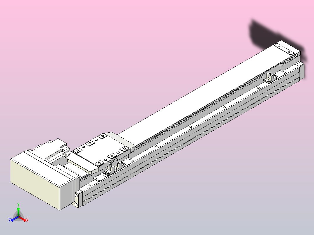 滚珠丝杠直线轴内置导轨TPA-GCR-80-1610C-L450-MR-M20-N3正等轴测图