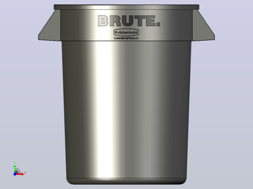 垃圾箱 垃圾处理设备rubbermaid-brute-trash-can-1834-模型格式为 stp x_t sw前视缩略图