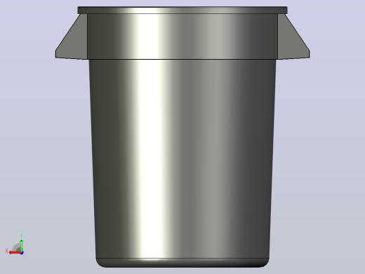 垃圾箱 垃圾处理设备rubbermaid-brute-trash-can-1834-模型格式为 stp x_t sw后视缩略图