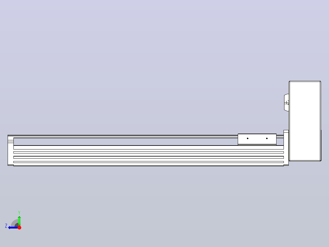 皮带直线轴半封闭可选导轨TPA-HNB-85D-90-L400-LU-C-P20-N3右视图