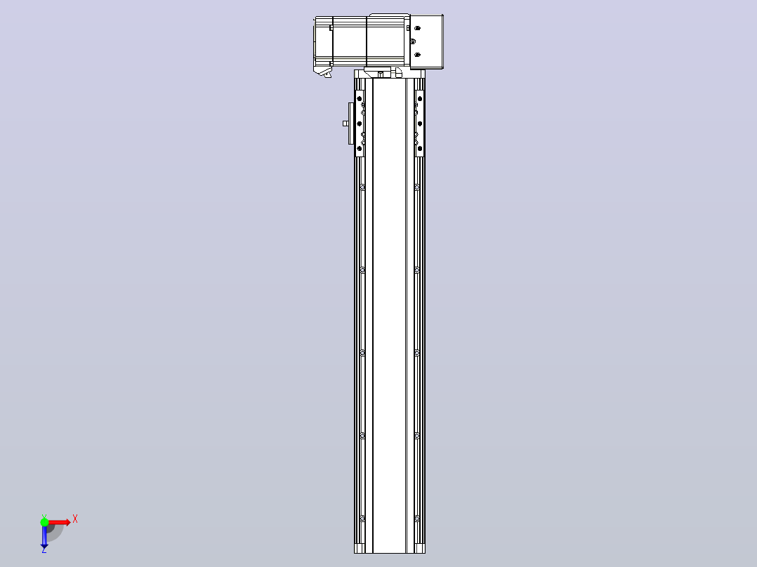 皮带直线轴半封闭可选导轨TPA-HNB-85D-90-L400-LU-C-P20-N3俯视图