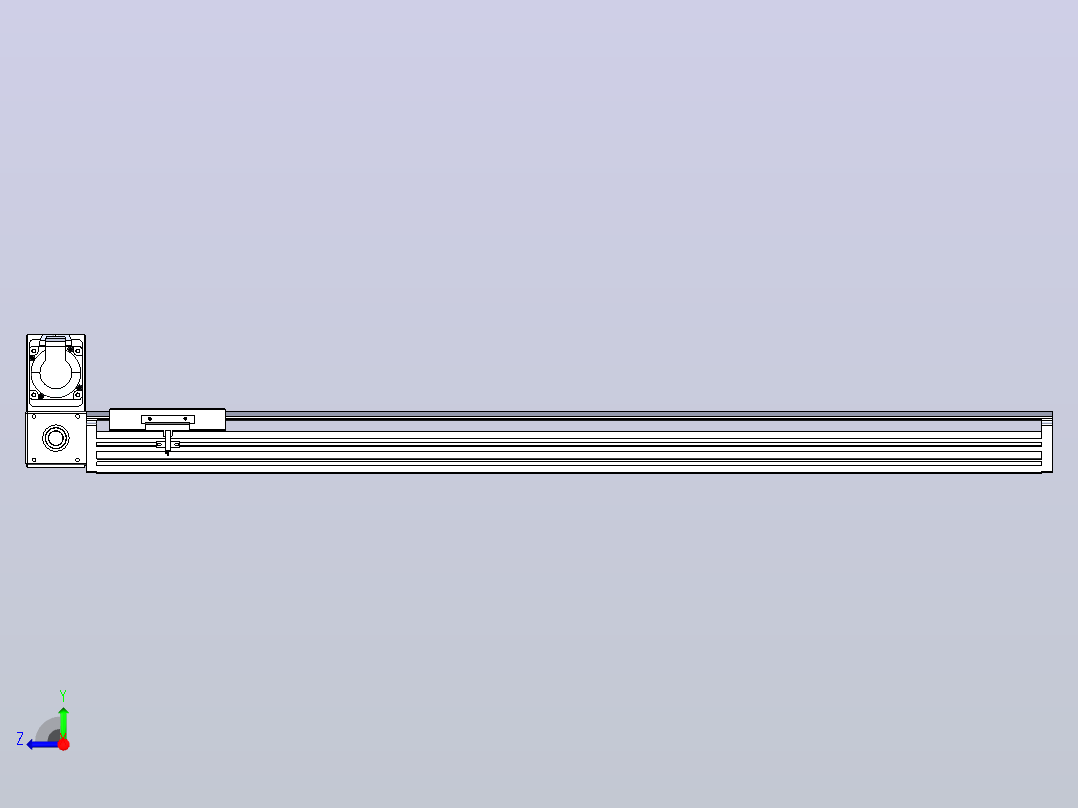皮带直线轴半封闭可选导轨TPA-HNB-120D-110-L850-LU-C-P40-N3右视图