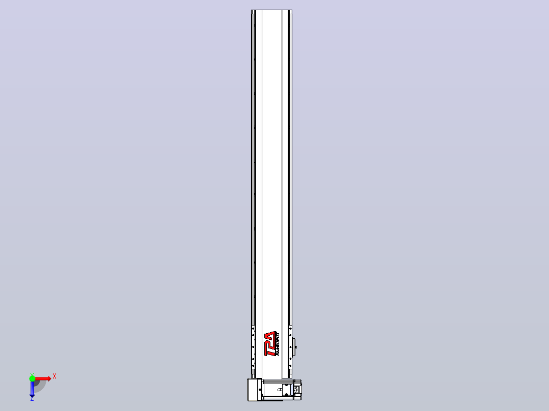 皮带直线轴半封闭可选导轨TPA-HNB-120D-110-L850-LU-C-P40-N3俯视图