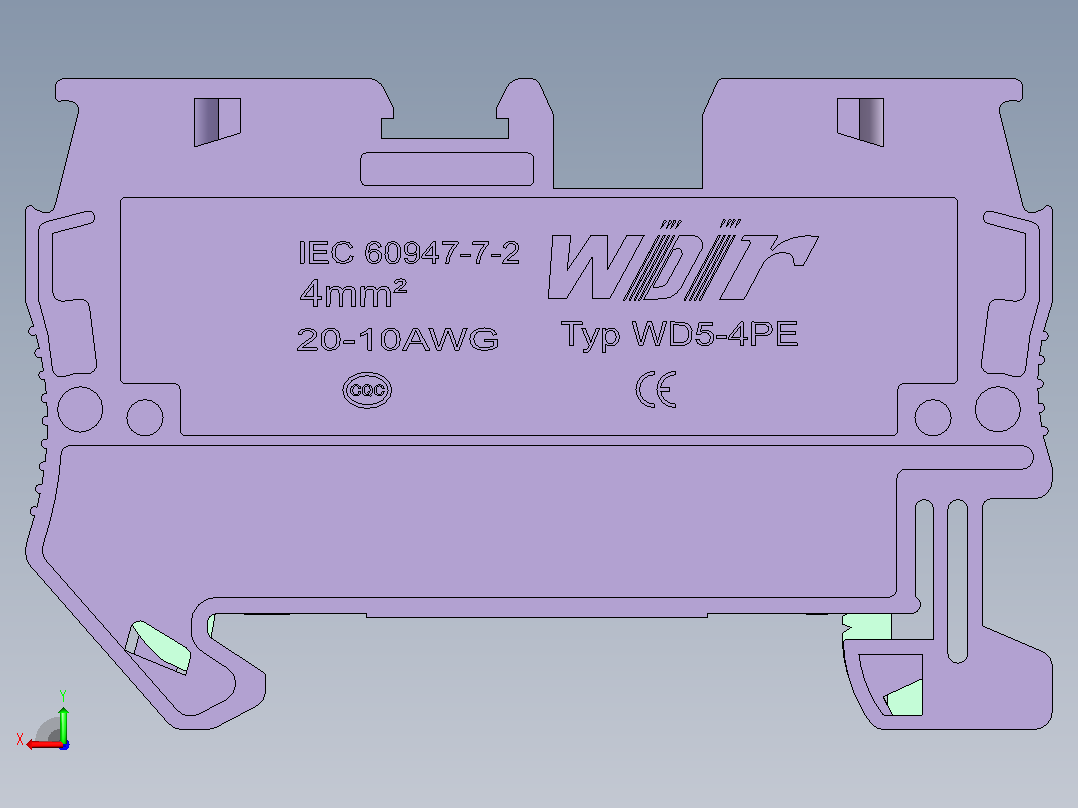 电器通用端子台ZIW81-4后视图