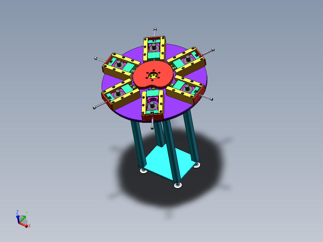 六工站旋转自夹紧分料机sw18可编辑