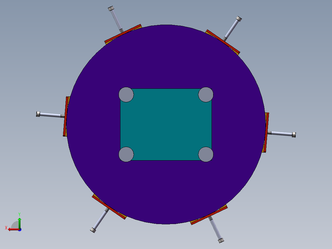 六工站旋转自夹紧分料机sw18可编辑后视图