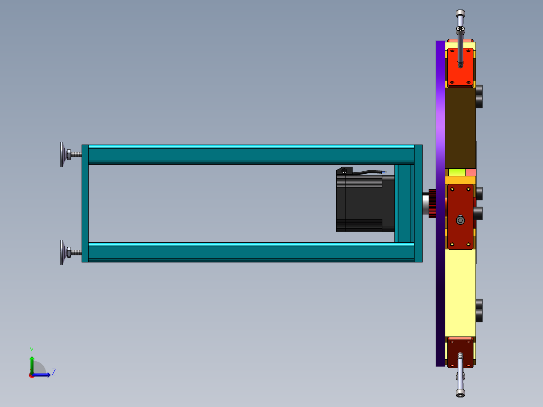 六工站旋转自夹紧分料机sw18可编辑左视图