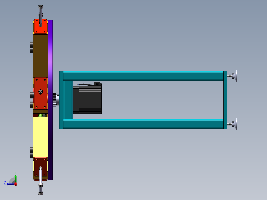 六工站旋转自夹紧分料机sw18可编辑右视图