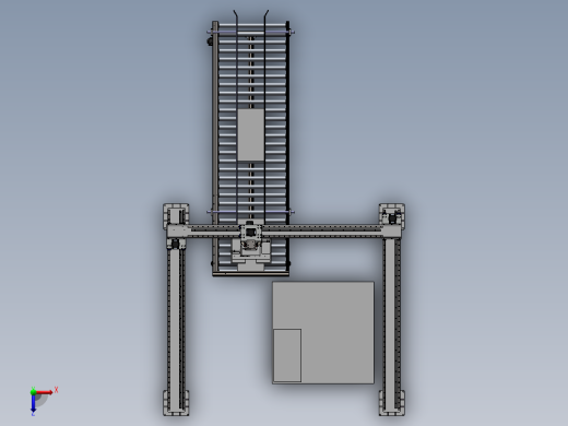 重型桁架龙门码垛机器人瓷砖搬运码垛机械手3d图纸cad图纸126俯视缩略图