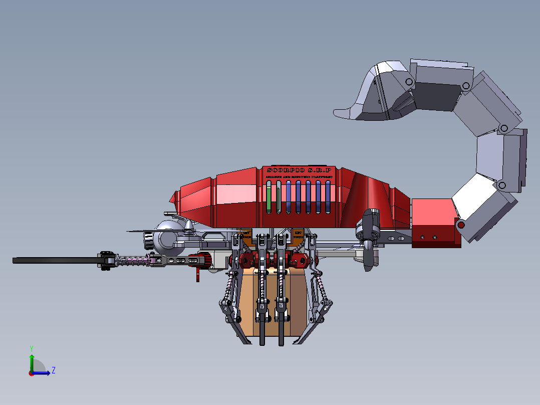 B22-机械蝎子无人机左视图