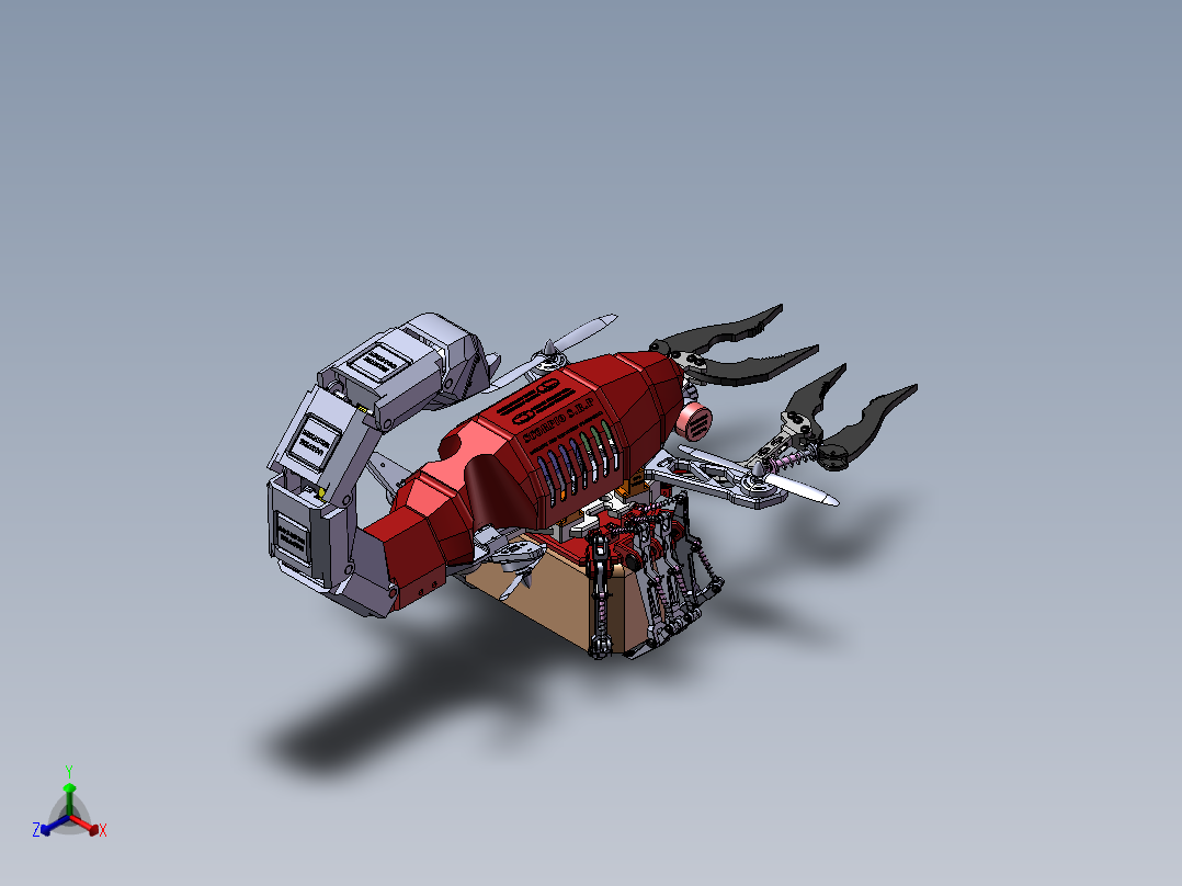 B22-机械蝎子无人机正等轴测图
