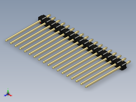 彩色公头100mil（2.54mm）系列-DS1021_black_1x18p_100mil_Type19_rev1.0正等轴测缩略图