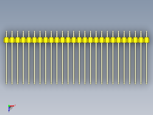 彩色公头100mil（2.54mm）系列-DS1021_yellow_1x26p_100mil_Type19_rev1.0俯视缩略图