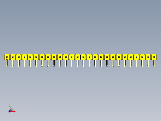 彩色公排针 100mil 2.54mm 系列-DS1022_yellow_1x26p_100mil_TypeD_rev1.0前视缩略图