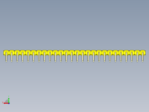 彩色公排针 100mil 2.54mm 系列-DS1022_yellow_1x26p_100mil_TypeD_rev1.0后视缩略图