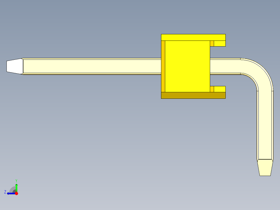 彩色公排针 100mil 2.54mm 系列-DS1022_yellow_1x26p_100mil_TypeD_rev1.0右视图