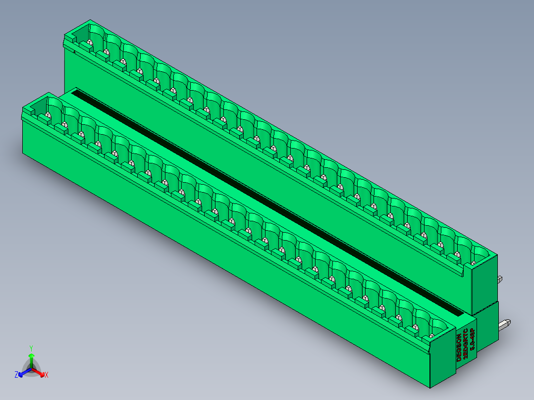 DEGSON 2EDG 系列 5.0mm 可插拔接线端子组-2EDGRTC-5.0-48P-14-00AH正等轴测图