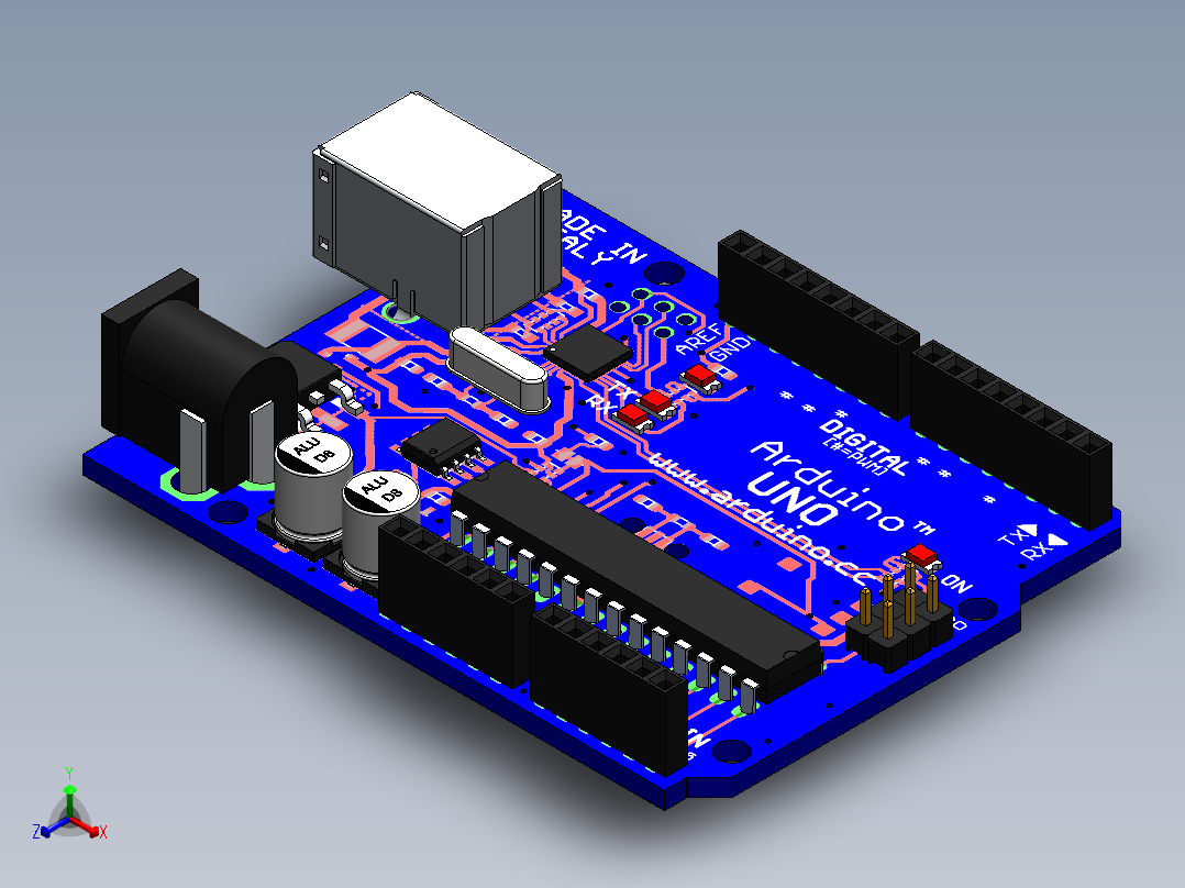 arduino-uno-reference-design正等轴测图
