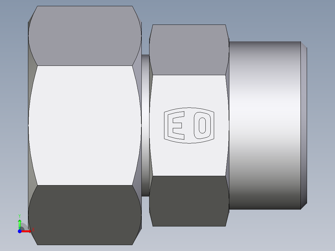卡套式工业通用硬管接头EO_Distance_piece_adapter_DA18LOMD71前视图