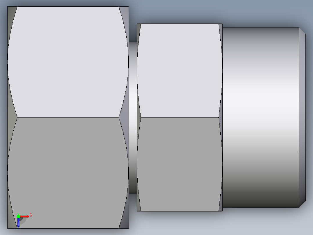 卡套式工业通用硬管接头EO_Distance_piece_adapter_DA18LOMD71俯视图