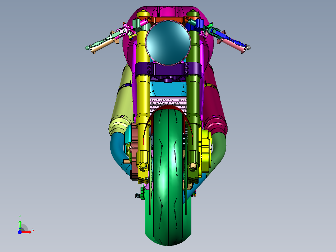 杜卡迪怪兽改装咖啡骑士前视图