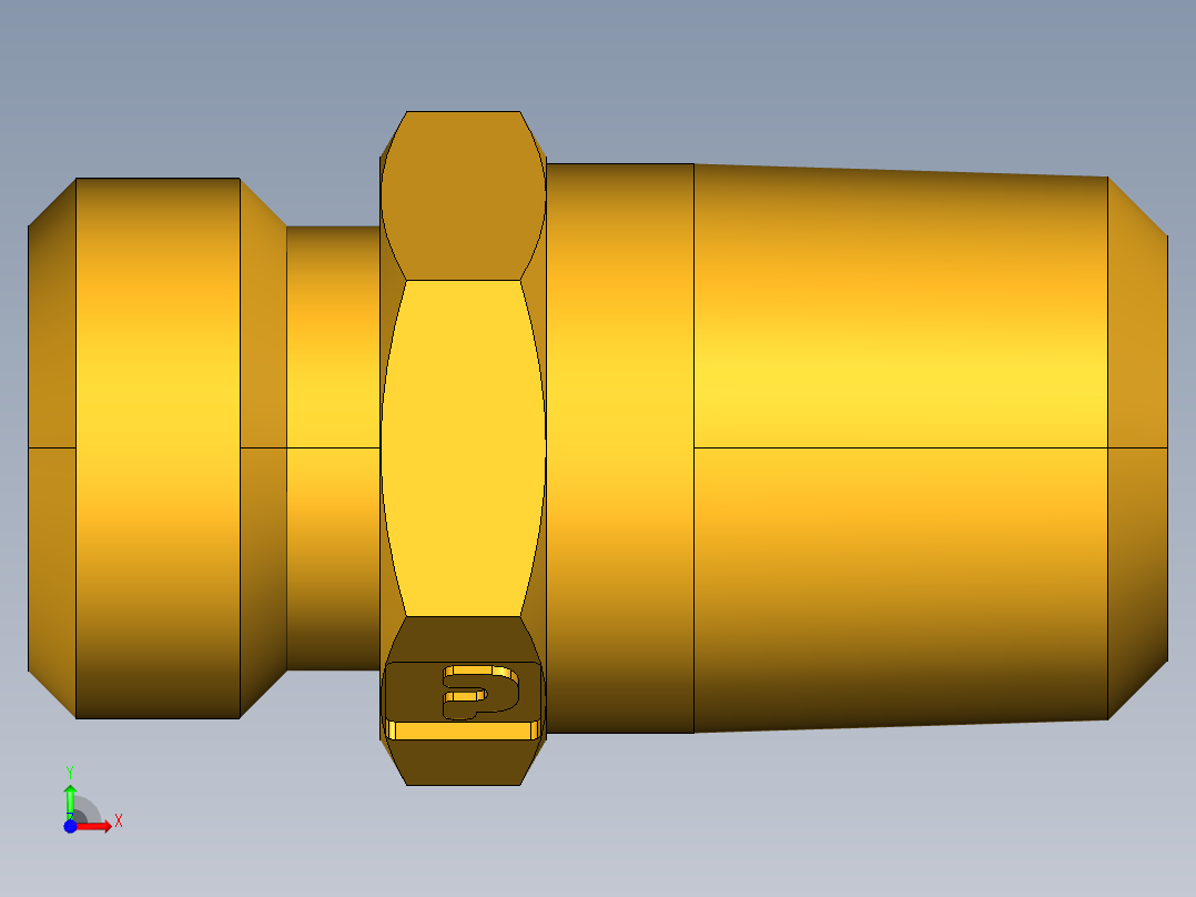 倒齿式工业管接头Ball-End Joint Adapter to Male Pipe 127HB-4-4前视图