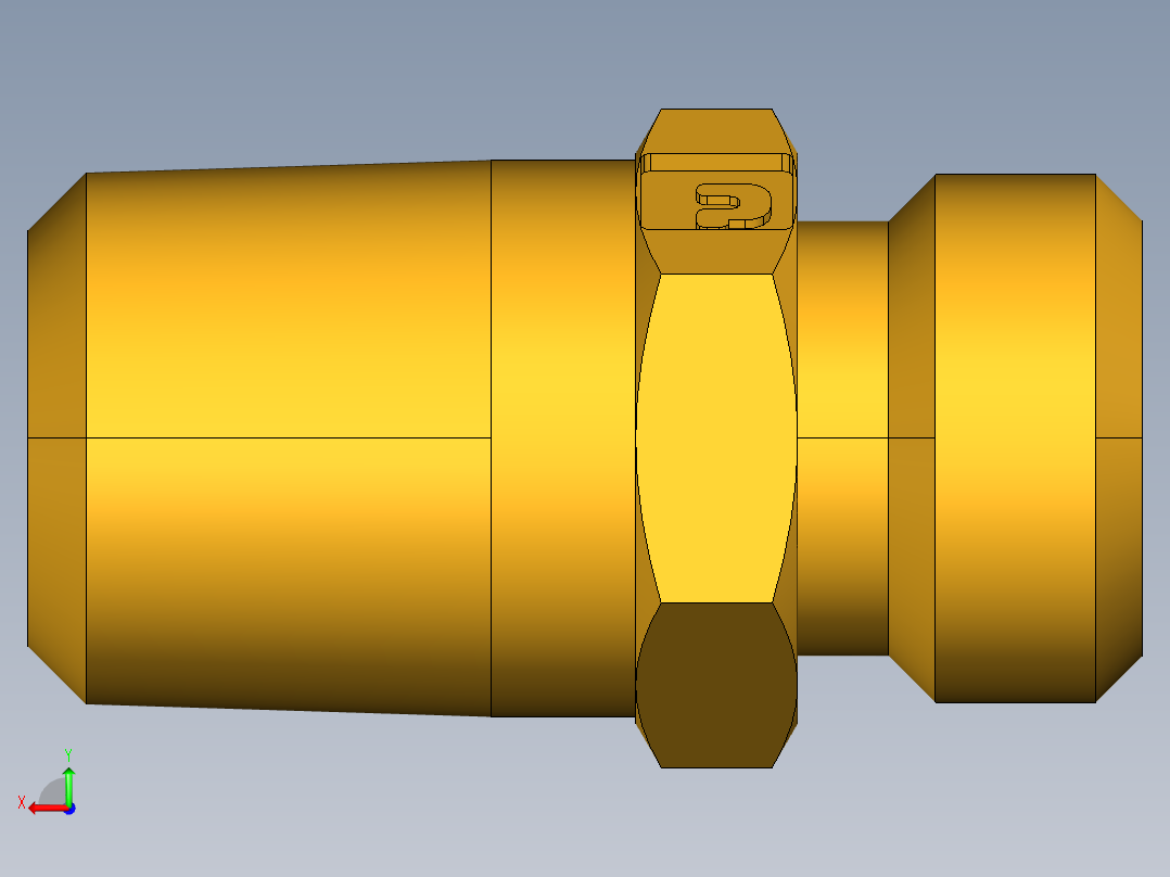 倒齿式工业管接头Ball-End Joint Adapter to Male Pipe 127HB-4-4后视图