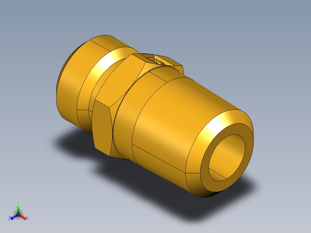 倒齿式工业管接头Ball-End Joint Adapter to Male Pipe 127HB-4-4正等轴测图