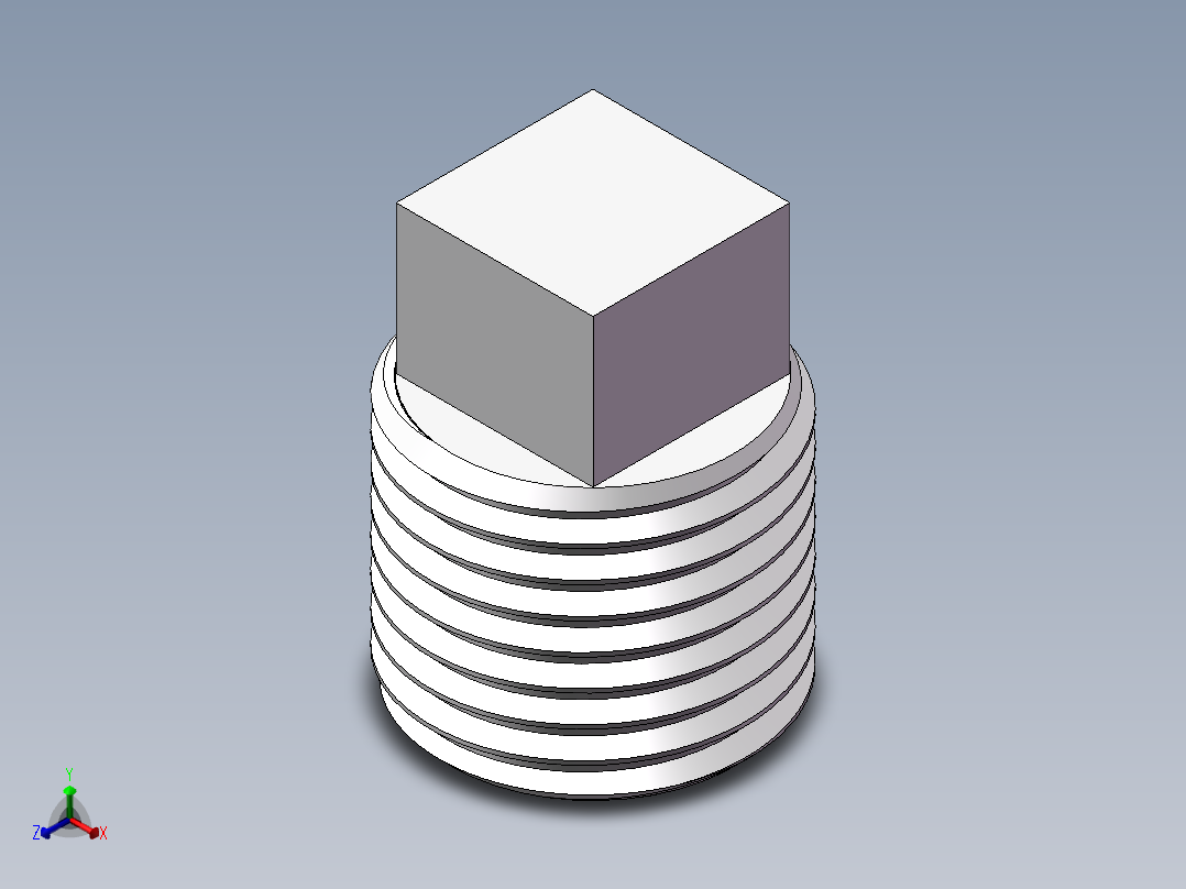 四角塞头 DN8正等轴测图