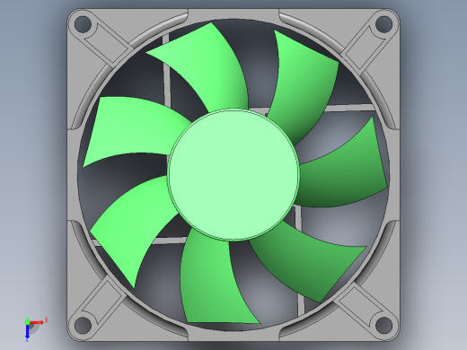 fan电脑主机CPU风扇简易模型3D图纸 Solidworks设计俯视缩略图