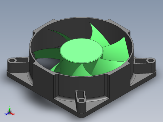 fan电脑主机CPU风扇简易模型3D图纸 Solidworks设计正等轴测缩略图