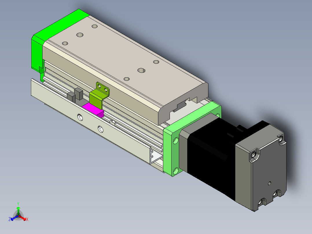 威洛博LES小滑台LES25-Lxx-S50-BC主视图