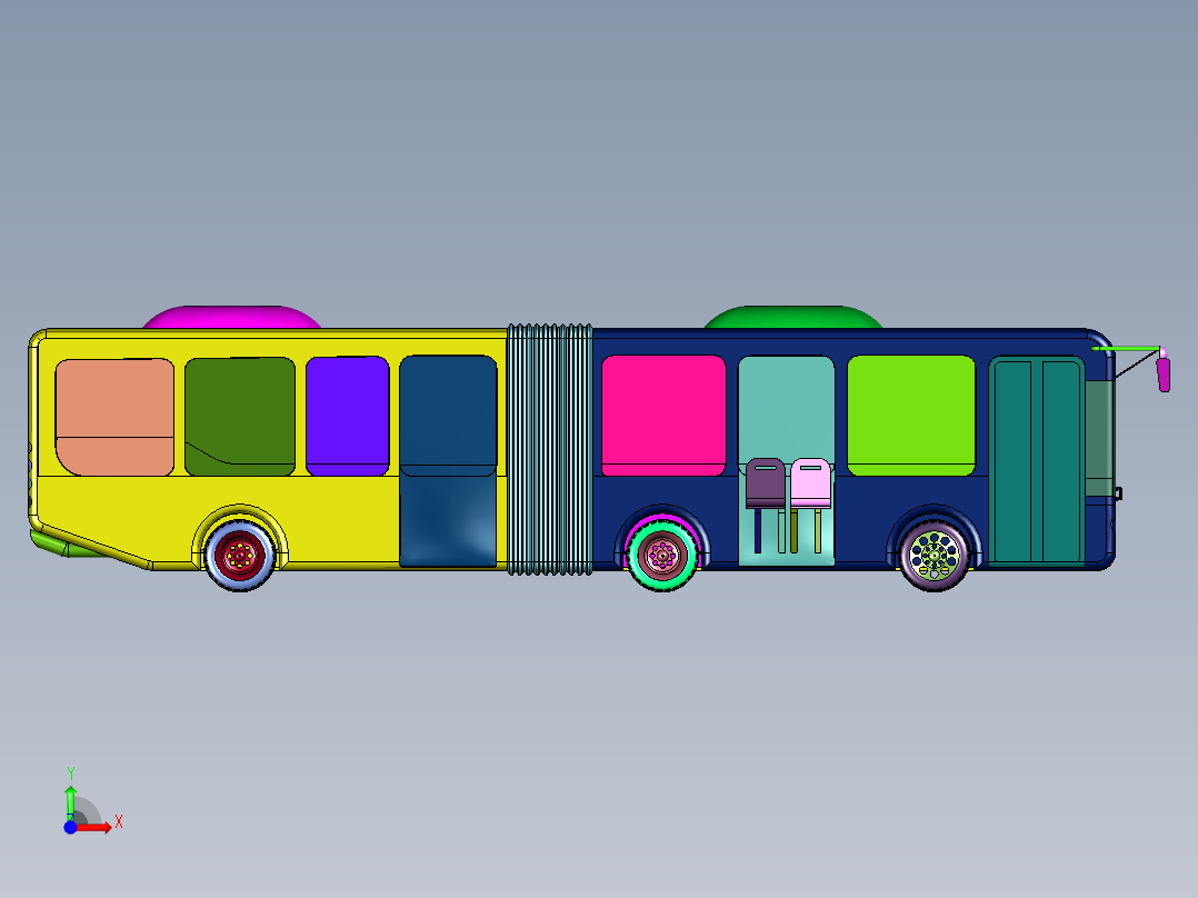 公交车玩具双节电车前视图