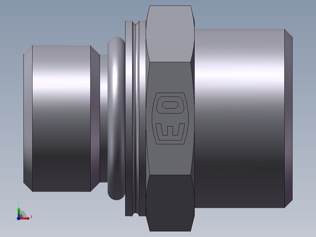 公制螺纹O圈密封、1CH-22-18前视图