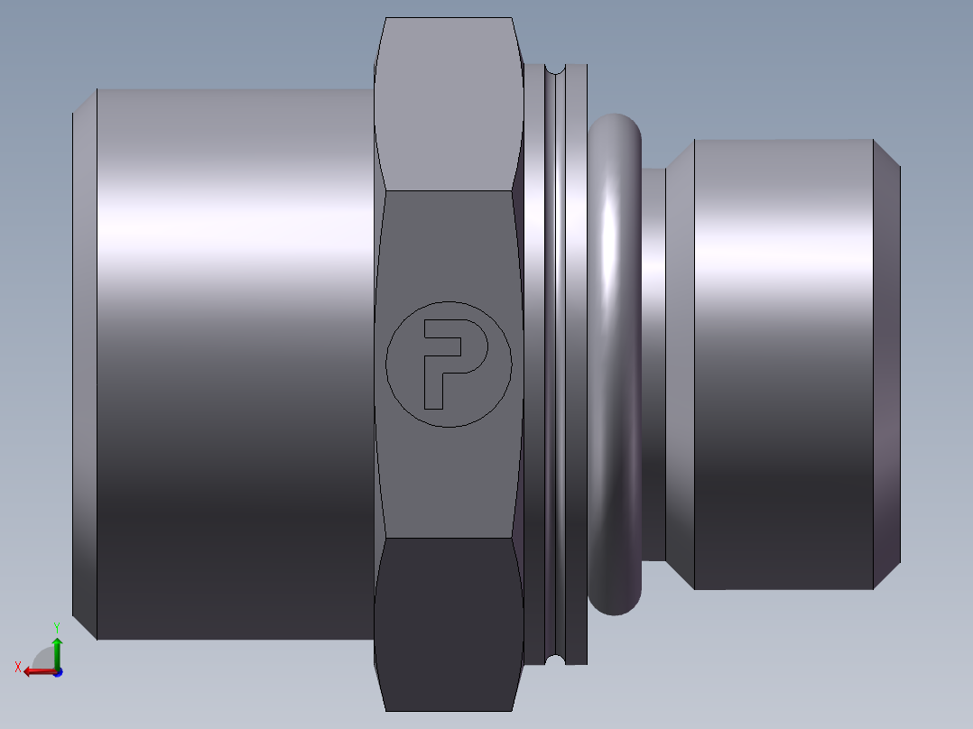 公制螺纹O圈密封、1CH-22-18后视图