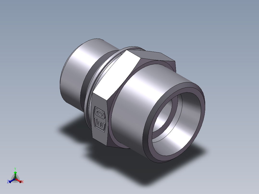 公制螺纹O圈密封、1CH-22-18正等轴测图