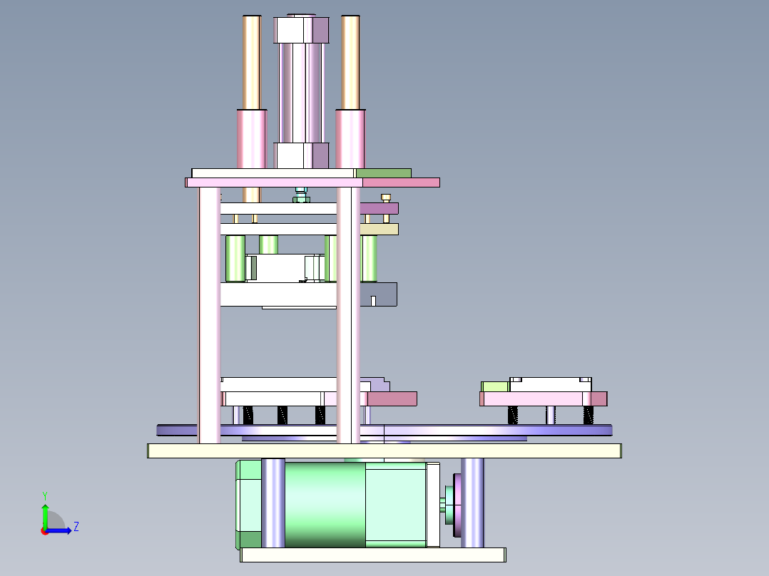 SJ-1170 手机中框自动点胶转台左视图