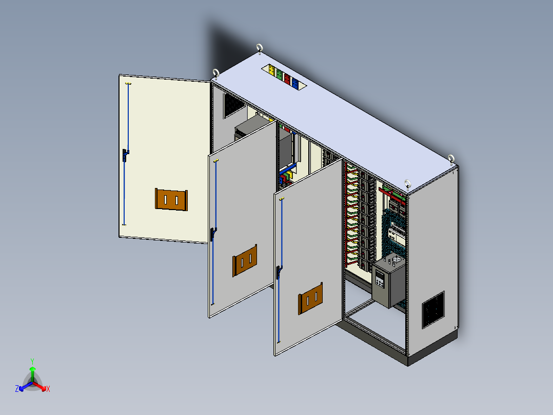 三柜组装万能断路器630A竖装plc软启动控制柜 55366