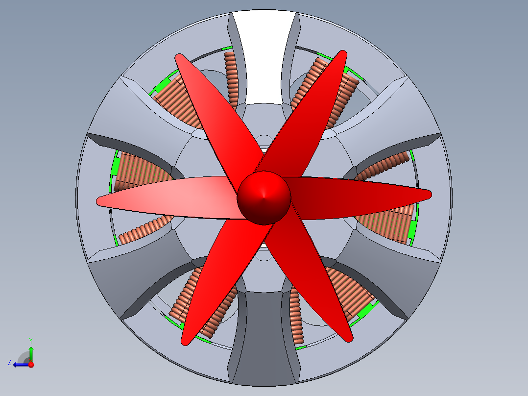 直流电机、电机(16)右视图