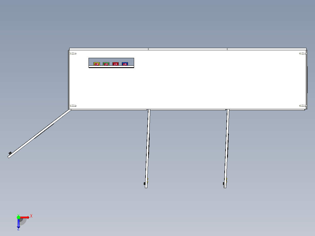 三柜组装万能断路器630A竖装软启动控制柜俯视图