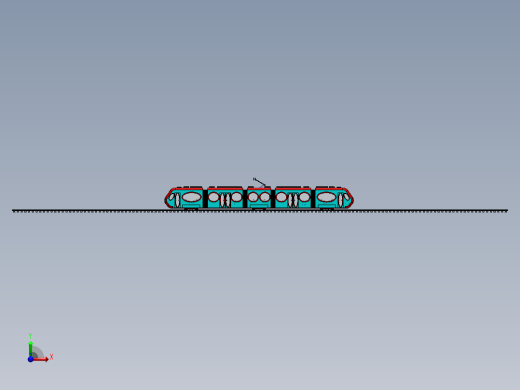 低层有轨电车low-floor-tram-2831-模型格式为 stp前视缩略图