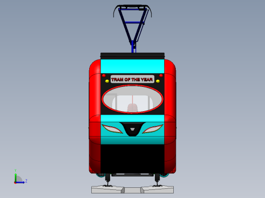 低层有轨电车low-floor-tram-2831-模型格式为 stp左视缩略图