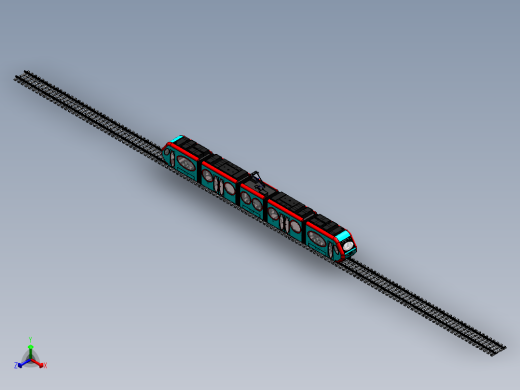 低层有轨电车low-floor-tram-2831-模型格式为 stp正等轴测缩略图